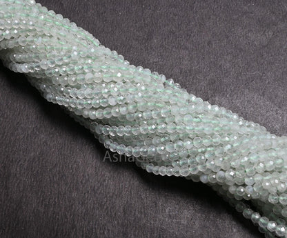 Beautiful Green Amethyst faceted micro cut Rondelle Shape Beads,13" Strand Natural Green Amethyst machine Cut Gemstone Loose Beads Jewelry