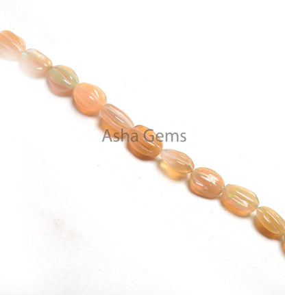 Flashy Fire Ethiopian Opal Carving Oval Shape Beads, Yellow Ethiopian Opal Handmade Carved Beads, Welo Fire Ethiopian Carve Oval Beads, SALE