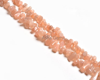 Natural Peach Moonstone Drops Shape Beads,13" Strand Pink Moonstone Smooth Uneven Teardrop Handmade beads, Moonstone Side drill Bead Jewelry