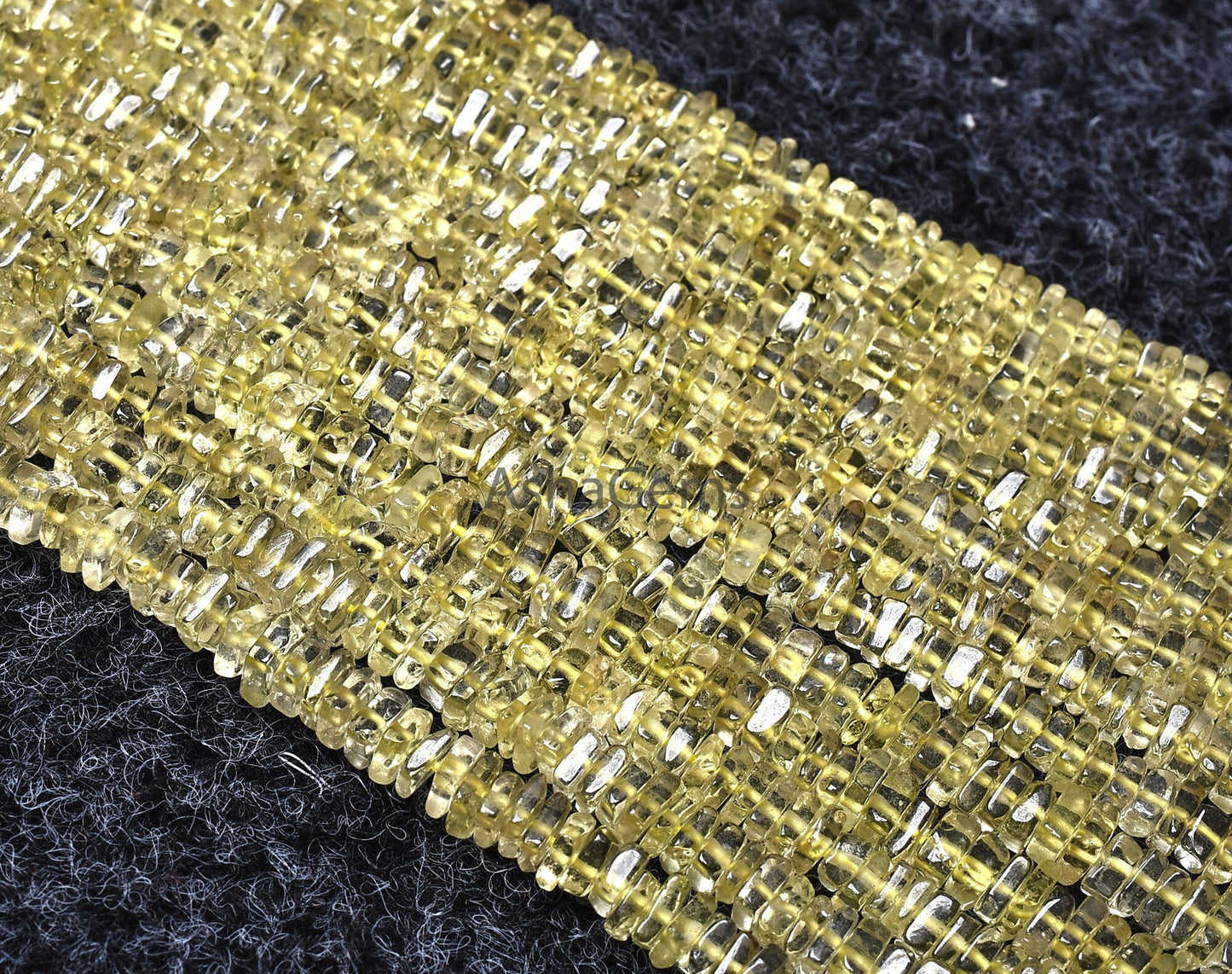 Beautiful Yellow Lemon Quartz Smooth Square Shape Beads, Lemon Heishi Square Plain Beads, Lemon Smooth Flat Beads ,Handmade Loose Gemstone