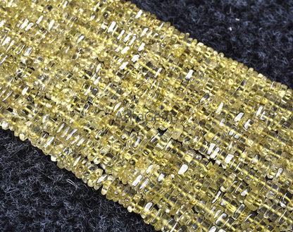 Beautiful Yellow Lemon Quartz Smooth Square Shape Beads, Lemon Heishi Square Plain Beads, Lemon Smooth Flat Beads ,Handmade Loose Gemstone