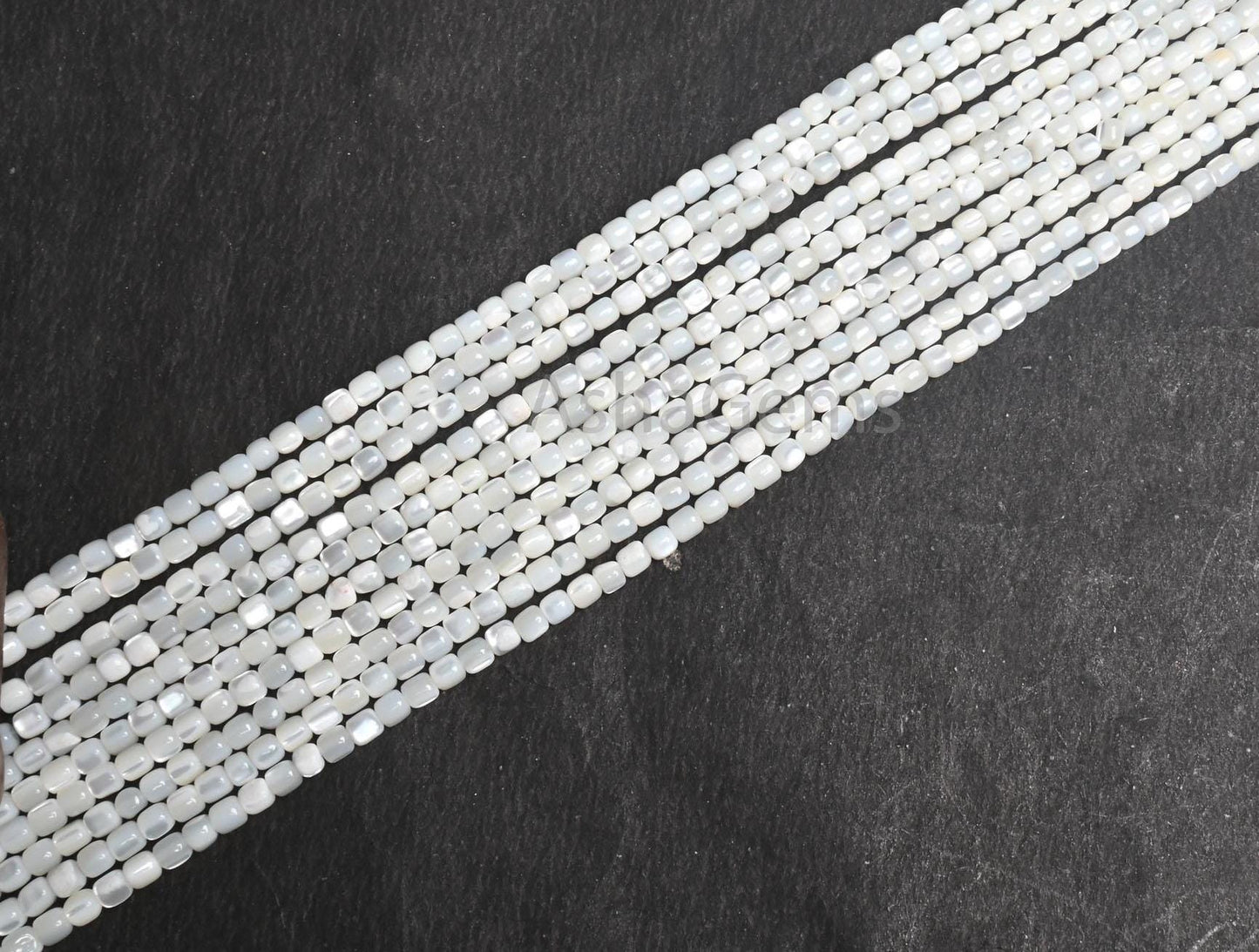 AAA Mother Of Pearl Fancy Barrel Shape Beads,3.5 mm Natural Iridescent White MOP Shell Drum Smooth Gemstone Loose MOP Spacer Beads Jewelry