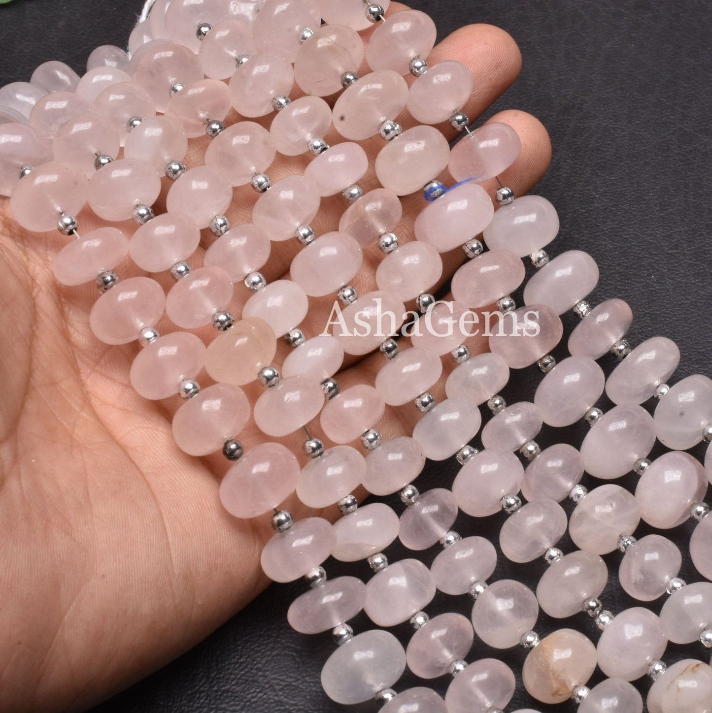 Natural Rose Quartz Smooth Rondelle Shape Beads, Pink Rose Quartz Plain Beads Handmade, Rose Quartz Rondelle, Quartz Smooth Beads Jewelry