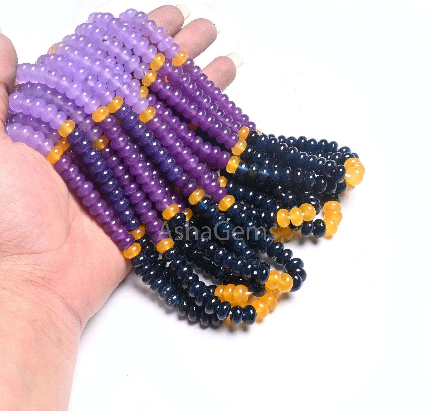Beautiful Multi Color Quartz Smooth Rondelle Shape Beads,8 mm Disco mix Color lavender Purple Blue Yellow Shaded Quartz Beads Jewelry making
