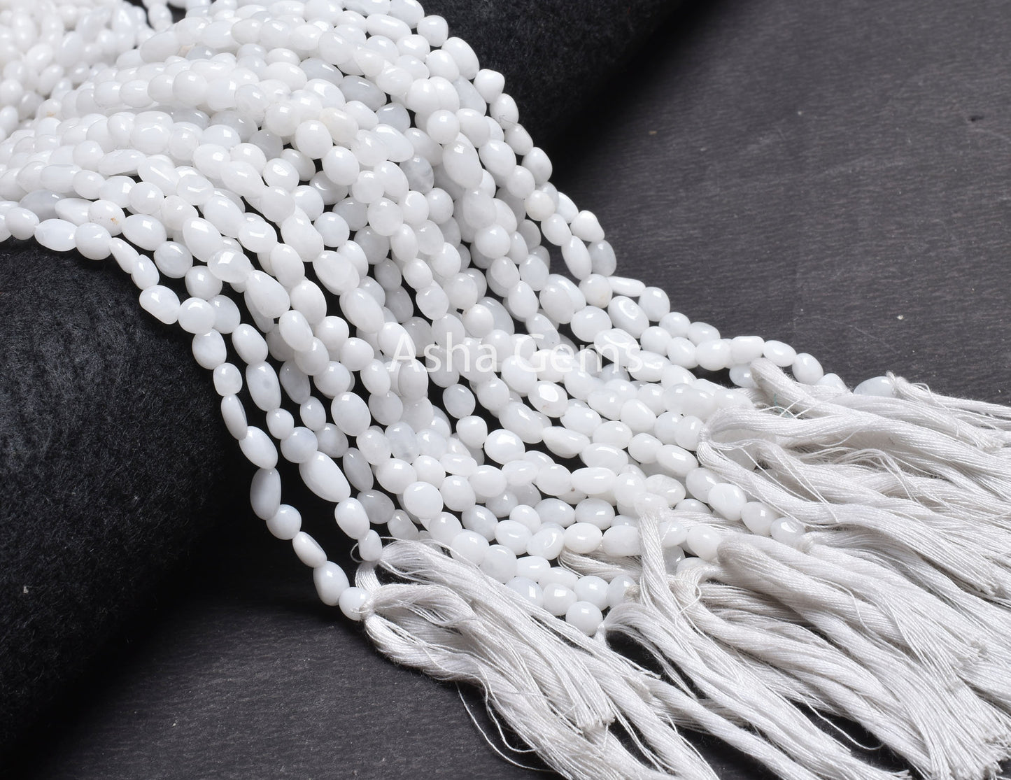 Beautiful White Agate Smooth Nugget Shape Beads,13 Inch Strand White Gemstone Loose Beads, Natural Agate Tumble Plain Pebble Jewelry Crafts