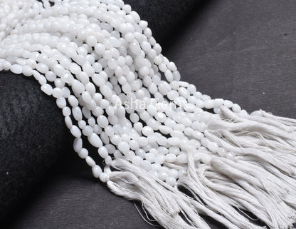 Beautiful White Agate Smooth Nugget Shape Beads,13 Inch Strand White Gemstone Loose Beads, Natural Agate Tumble Plain Pebble Jewelry Crafts