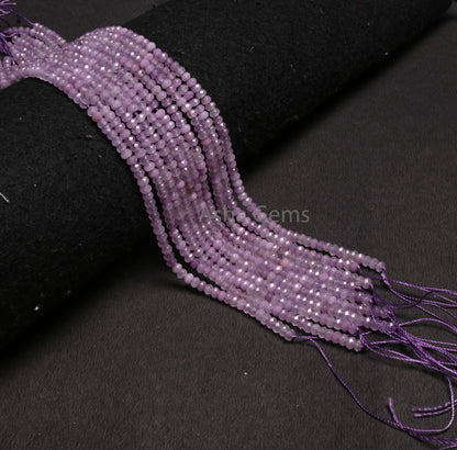 Fine Lavender Color Jade Quartz Faceted Rondelle Gemstone Beads,4.5 mm Light Purple Jade Machine Cut Beads, Jade Quartz Beads Jewelry Crafts