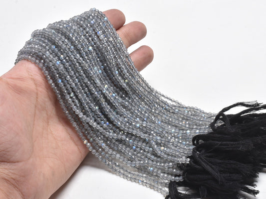 Natural Flash Labradorite Machine Cut Rondelle Beads,3.2 mm labradorite Micro Cut faceted Gemstone Beads,AAA Blue Fire Labradorite Bead SALE