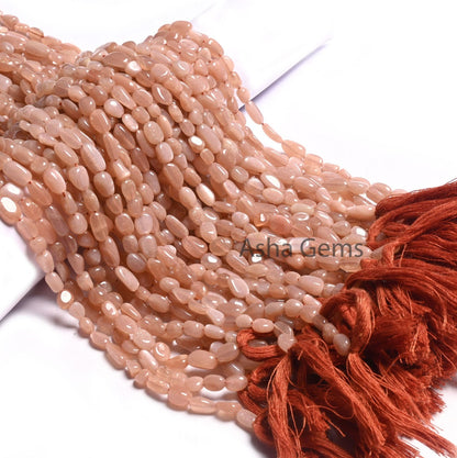 Fine Peach Moonstone Smooth Nugget Tiny Gemstone Loose Beads,4.5-9.5 mm Pink Moonstone Plain Handmade Uneven Tumble Bead Jewelry making SALE (AG 22276)