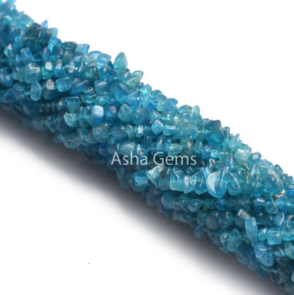 Neon Blue Apatite Uncut Chip Beads,34"Strand Natural Apatite beads, Neon Apatite Smooth Raw Rough Tiny Uneven Gemstone Beads Jewelry Makings