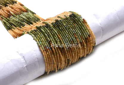 2 mm Rare Shaded Yellow Green Tourmaline Micro Cut Faceted Beads,13" Multi Tourmaline Machine Cut Rondelle Gemstone Tourmaline Beads Jewelry