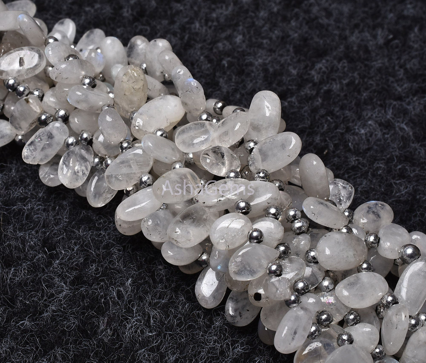 Amazing Flash Rainbow Moonstone Beads, Natural White Moonstone Loose Beads, Handmade Uneven Oval Shape Beads For Jewelry Making Crafts SALE