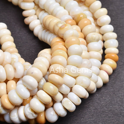 9 mm Shaded Yellow Opal Smooth Rondelle Beads, 16" Strand Fine Opal Loose Gemstone Beads Yellow Opal Plain Handmade Bead Jewelry making SALE