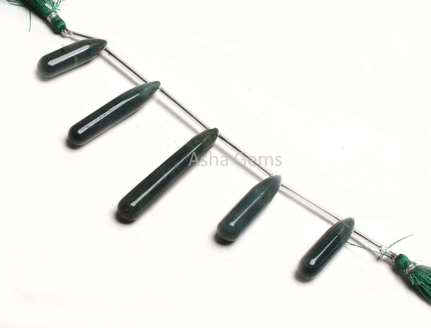Natural Green Agate Fancy Pencil Shape Long Drop Beads,8.5x31-9x55mm Agate Side Drill Teardrop Briolette Gemstone Agate Bead Handicraft SALE