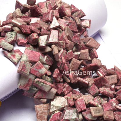 Rhodochrosite fancy Slice Shape Beads, Natural Rhodochrosite Table Cut Faceted Beads, Pink Rhodochrosite beads Side Drill Flat Beads Jewelry