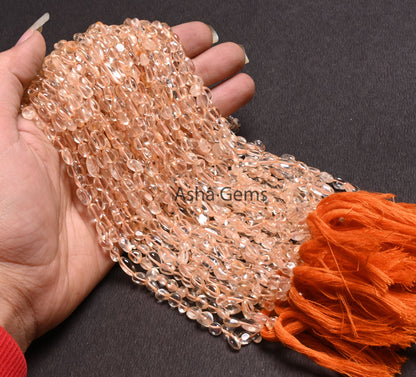 Fine Citrine Quartz Smooth nugget Shape Gemstone Beads,4.5-9 mm Light Yellow Citrine Smooth uneven Tumble tiny Handmade Bead Jewelry Making (AG 22257)