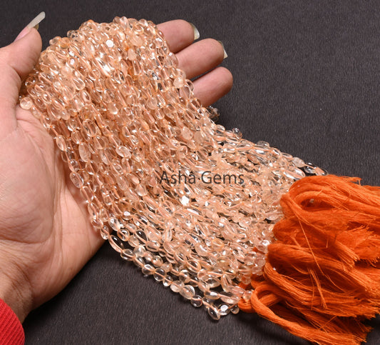 Fine Citrine Quartz Smooth nugget Shape Gemstone Beads,4.5-9 mm Light Yellow Citrine Smooth uneven Tumble tiny Handmade Bead Jewelry Making (AG 22257)
