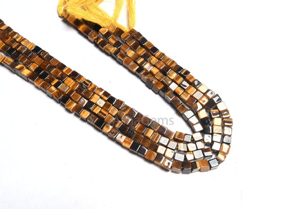 5mm Beautiful Tiger Eye Smooth Box Shape handmade Beads, Natural Tiger Eye 3D Cube Box plain Gemstone Fine Tiger Eye Bead Jewelry Craft SALE