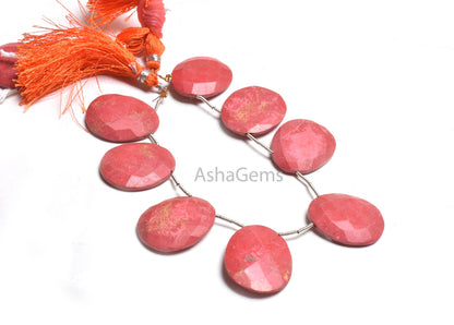 Beautiful Coral Hydro Fancy Egg Shape Faceted Beads,20-25 mm Red Coral Hydro Egg Oval Side Drill Briolette Gemstone Beads Jewelry Craft SALE