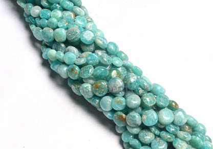 Beautiful Blue Amazonite Smooth Coin Gemstone Loose Beads, natural Blue Amazonite Coin Plain Handmade Straight Drill Bead Jewelry Craft SALE