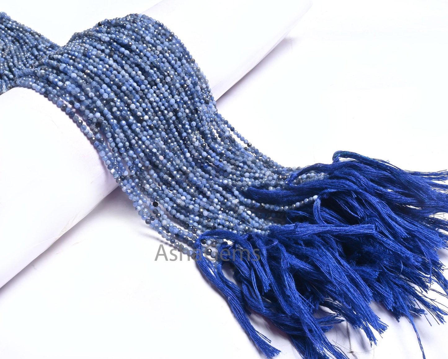 Natural Blue Sodalite Micro Cut Rondelle Shape Gemstone Tiny Beads, 2.25 mm Sodalite Machine Cut faceted Beads Jewelry Necklace Crafts SALE