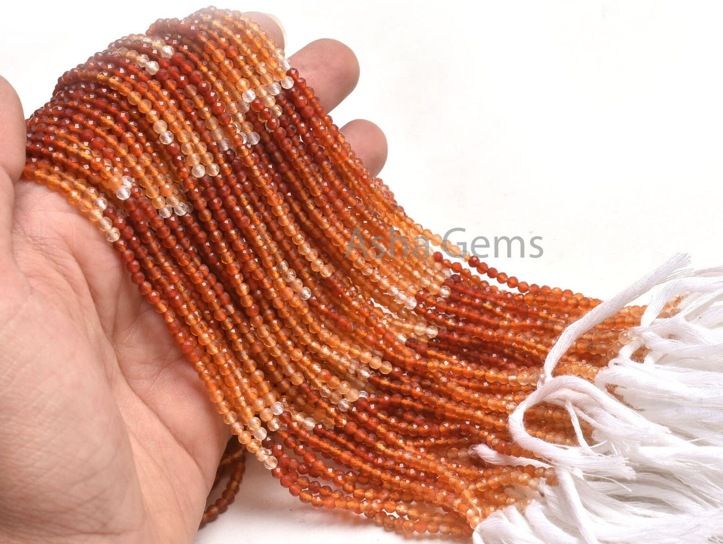 3 mm Beautiful Carnelian Micro Cut Round Faceted Gemstone Beads Fine Quality Shaded Orange Red Carnelian Machine Cut Bead Carnelian Jewelry