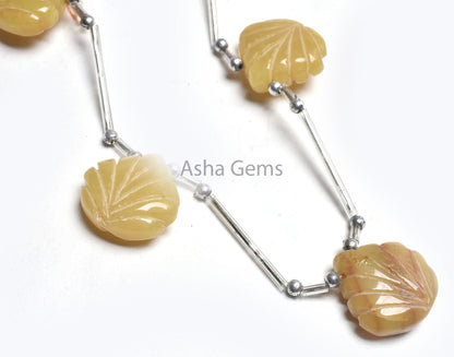 Beautiful Yellow Opal Carved Heart Shape Beads, Yellow Opal Carving Heart Beads, Opal Carve Handmade Gemstone Beads For Jewelry Making Craft