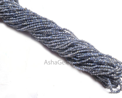 2mm Natural Iolite Tiny Rondelle Faceted Machine Cut Beads,12.5" Blue Iolite Micro Cut Gemstone Loose Iolite Bead Jewelry making Craft SALE