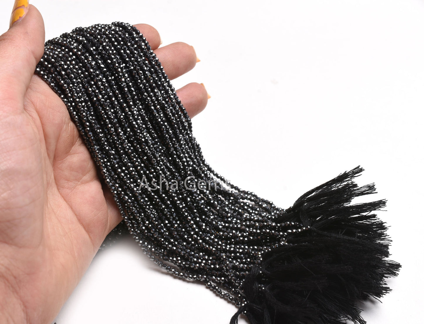 Beautiful Gunmetal Micro Cut Beads,13 Inch Strand,2.5 mm Natural Hematite Faceted Rondelle Gemstone Beads Jewelry Making Craft,Hematite Bead
