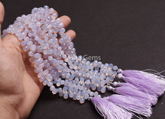 Beautiful Lavender Quartz Faceted Drop Shape Beads,8" Light Purple Lavender Quartz Teardrop Briolette Beads, Fine Lavender Quartz Beads SALE