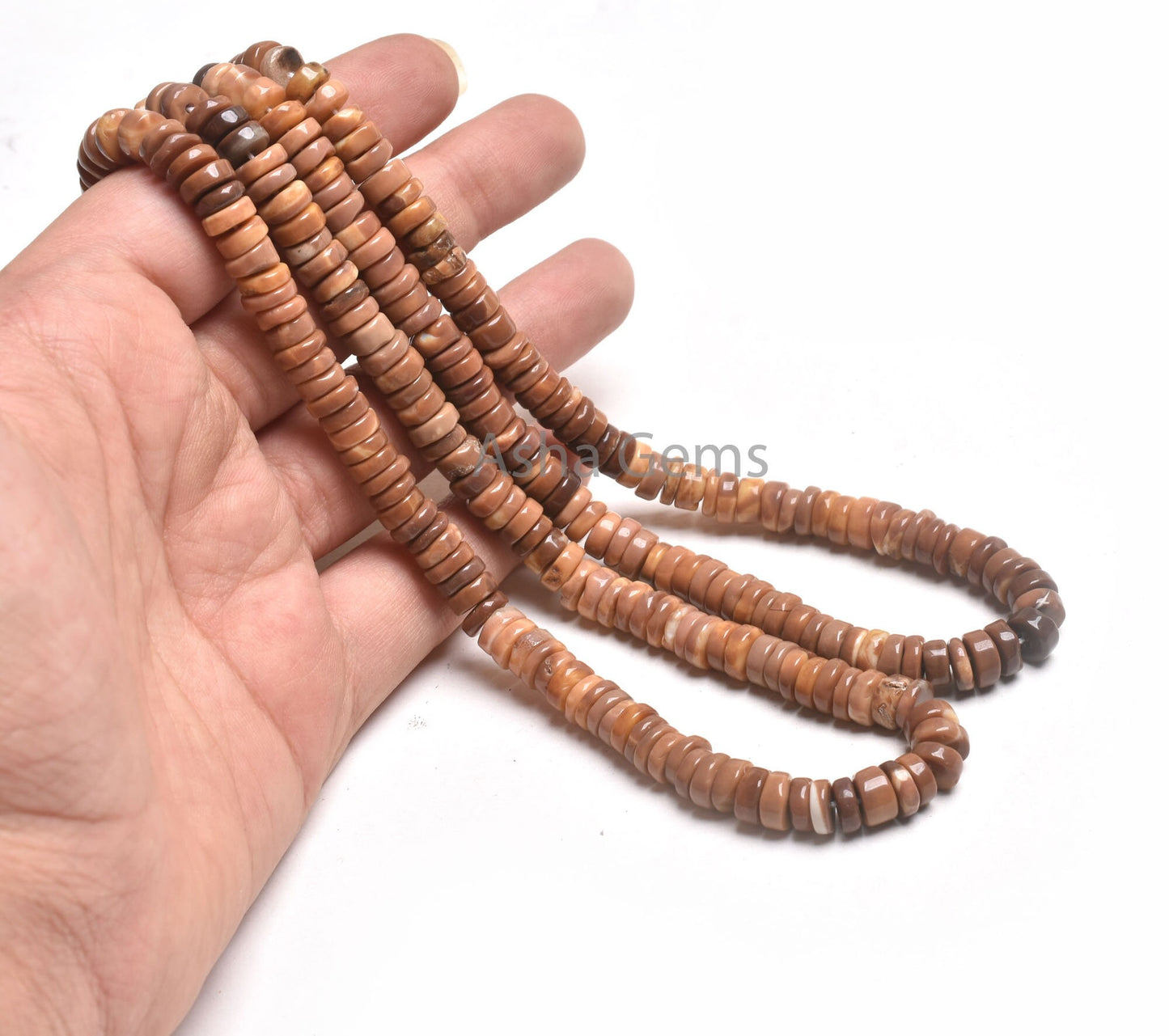 8 mm Beautiful Shaded Brown Opal Smooth Tyre Shape Beads, Chocolate color Opal Handmade Plain Flat Tyre Gemstone Opal Beads Necklace Jewelry