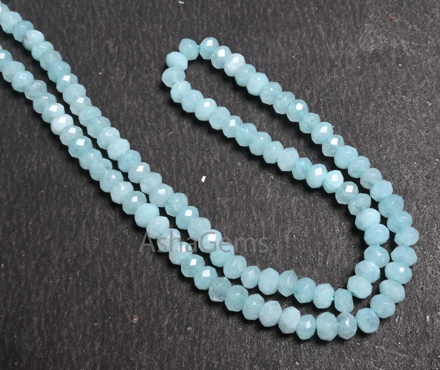 Beautiful Aqua Blue Jade Quartz faceted Rondelle Shape Beads,4.5 mm Sky blue Color Jade machine cut Gemstone Beads Jewelry Making Craft SALE