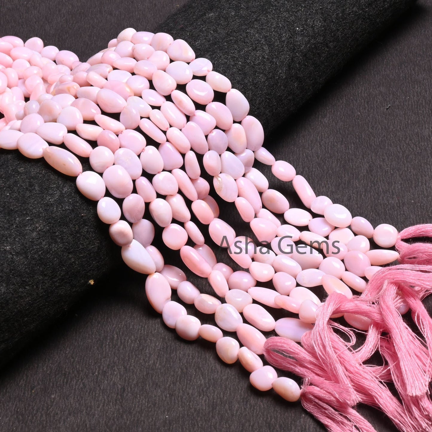 AAA Quality Pink Opal Smooth Nugget Shape Beads,13" Strand Pink Opal uneven Tumble Handmade Opal Gemstone Loose Beas Jewelry Making Crafts (AG 22290)