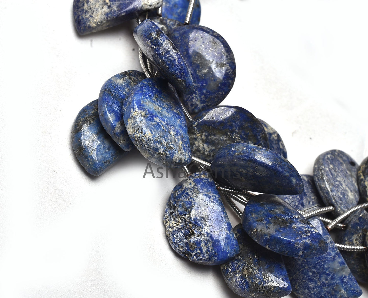Beautiful Lapis Lazuli Fancy Shape Beads, Natural Blue Lapis Smooth D Shape Beads,6"Strand Lapis plain Handmade Gemstone Half Moon Bead SALE