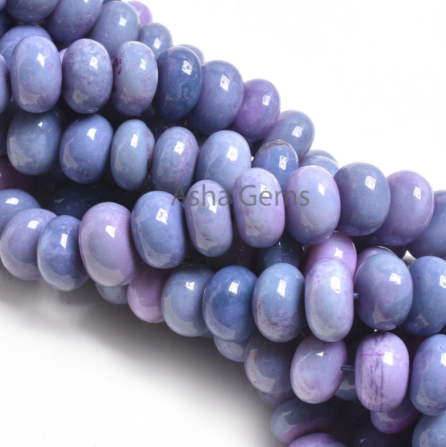 AAA Purple lavender Opal Smooth Rondelle Shape Beads, Beautiful lavender Opal Beads Strand Opal Plain Handmade Gemstone Roundelle Beads SALE