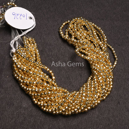 Beautiful Golden Pyrite Rondelle Indian Machine Cut Beads, Fine Quality Yellow Gold Pyrite Faceted Gemstone Loose Beads, Pyrite Bead Jewelry