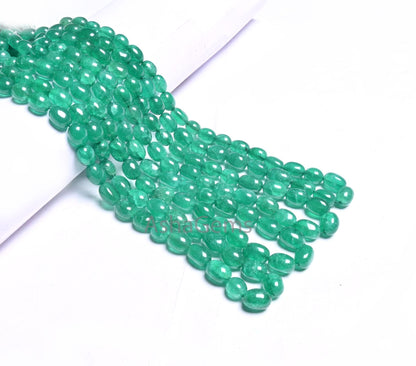 Beautiful Green Quartz Smooth Puff Oval Fancy Shape Beads,9/18" Strand Fine Quartz Plain Handmade Oval Quartz Gemstone Beads Jewelry Making