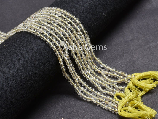 4 mm Lemon Quartz Smooth Round Ball Gemstone Beads,13" Strand Natural Yellow Lemon Plain Round Shape Beads, Lemon Quartz Bead Jewelry Crafts