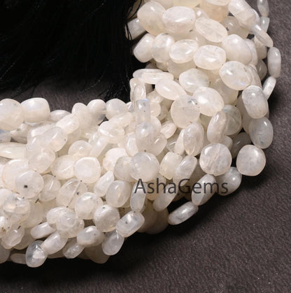 Natural Rainbow Moonstone Coin Shape Handmade Beads,8" Blue Fire rainbow Moonstone Plain Uneven Coin Gemstone rainbow moonstone Bead Jewelry