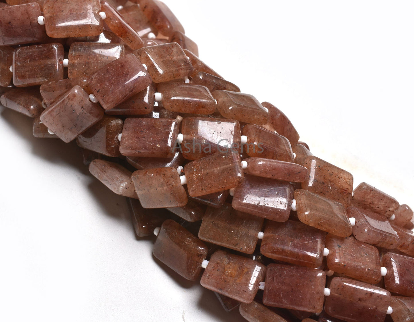 Beautiful Red Strawberry Fancy Rectangle Shape Beads,9" Strawberry Quartz Plain Handmade Chicklet Straight Drill Gemstone Bead Jewelry Craft