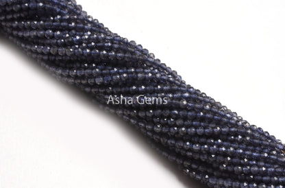 Sale 13" Strand Beautiful Natural Blue Iolite Micro Cut Beads,2.2 mm AAA Quality Iolite Faceted Machine Cut Rondelle Gemstone Bead Jewelry