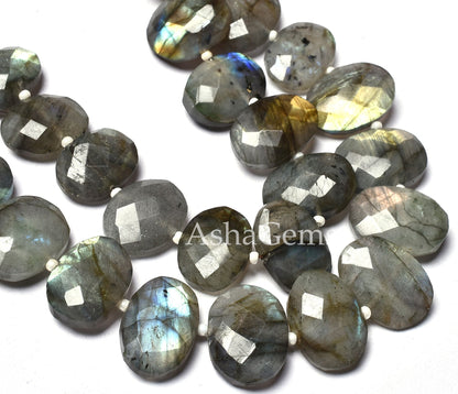 Beautiful Flashy  Black rainbow Faceted Oval Shape Beads,9" Strand Natural Fire Labradorite Fancy Oval Beads, Labradorite Beads Jewelry SALE
