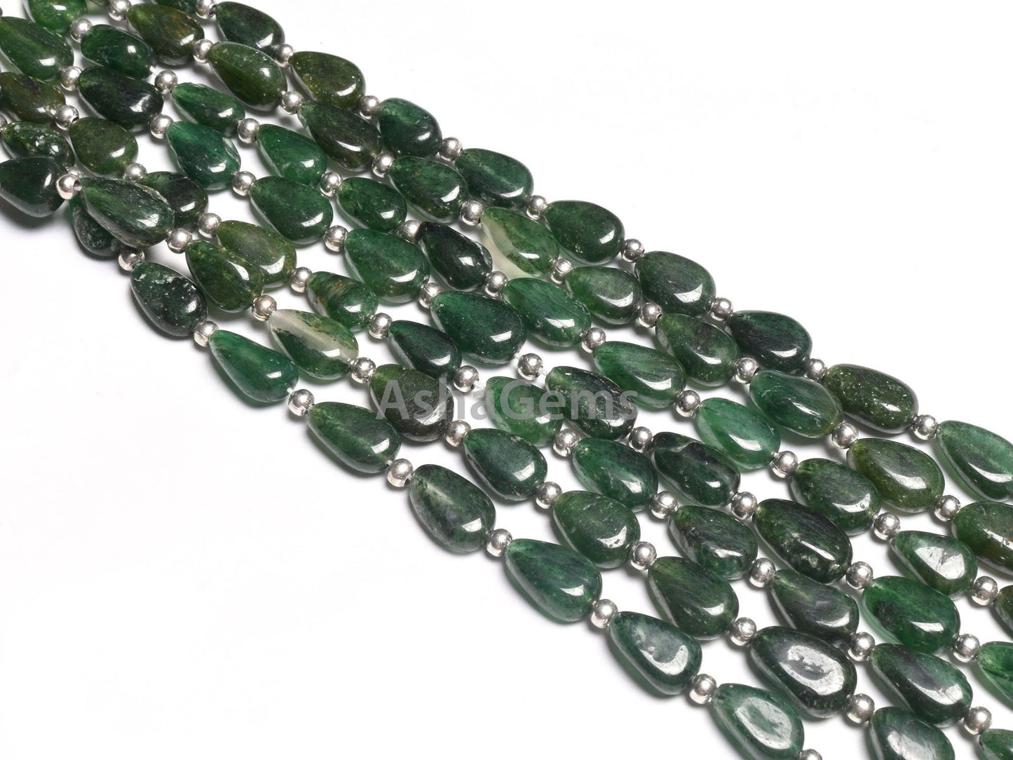 Beautiful Green Mica Smooth Pears Shape Gemstone Beads,9" Natural Mica Margaj Handmade teardrop Straight Drill bead Jewelry Handicrafts SALE