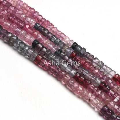 Natural Multi Spinel Smooth Tyre Shape Gemstone Beads,14" Strand Real Spinel Beads, Multi Color Spinel Handmade Tyre Bead Jewelry Craft SALE