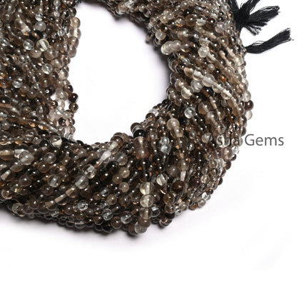 Natural Smoky Quartz Smooth Round Shape Beads, Shaded Black Smoky Round Ball Gemstone Loose Beads, Smoky Plain Beads Jewelry Handicraft SALE