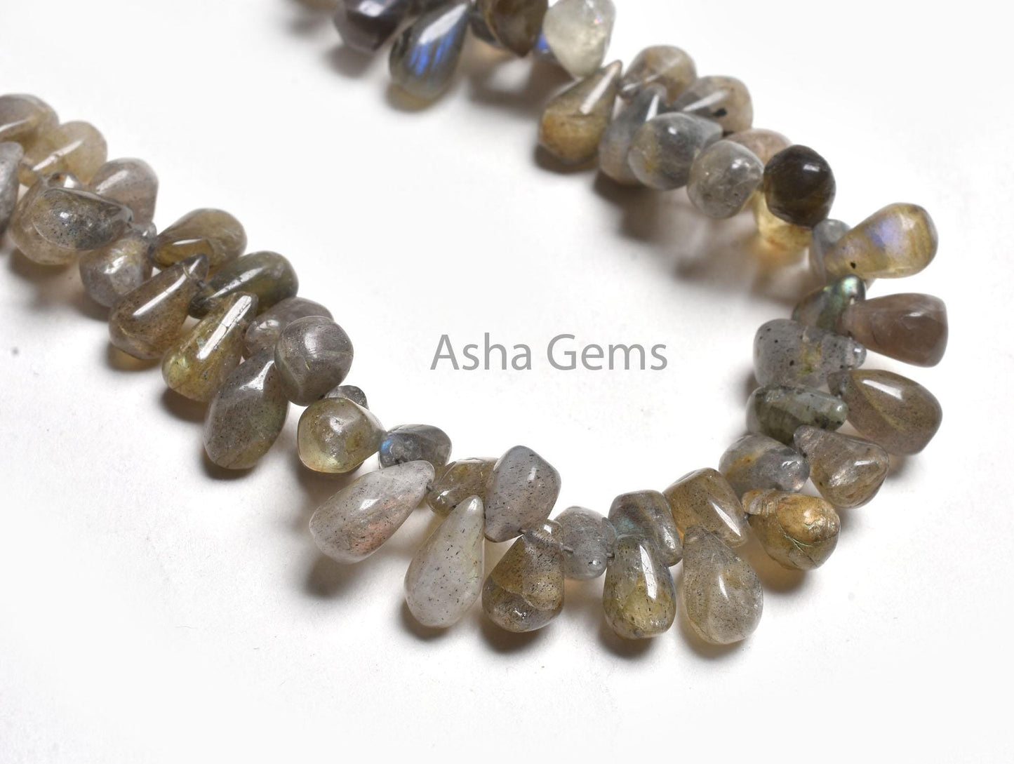 Natural labradorite Smooth Drops Shape Gemstone Beads, Multi Fire labradorite Beads Black Rainbow Uneven Handmade Drop Side Drill Bead Craft