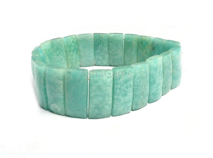 Blue Amazonite Faceted Rectangle Shape Beads, Fine Natural Peru Amazonite Fancy Chiclet Beads For Bracelet, Double Drill Bead Jewelry Making