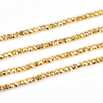 SALE 13"Strand Beautiful Natural Golden Pyrite Coated Rondelle Faceted Gemstone Beads 4mm,Fine Quality,Pyrite Beads,Jewellery Making Crafts