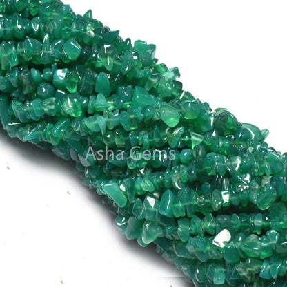 34" Strand Beautiful Green Onyx Gemstone Uncut Chips Beads, Onyx raw Rough Polish Beads, fine Green Onyx uneven Nugget Beads Jewelry making