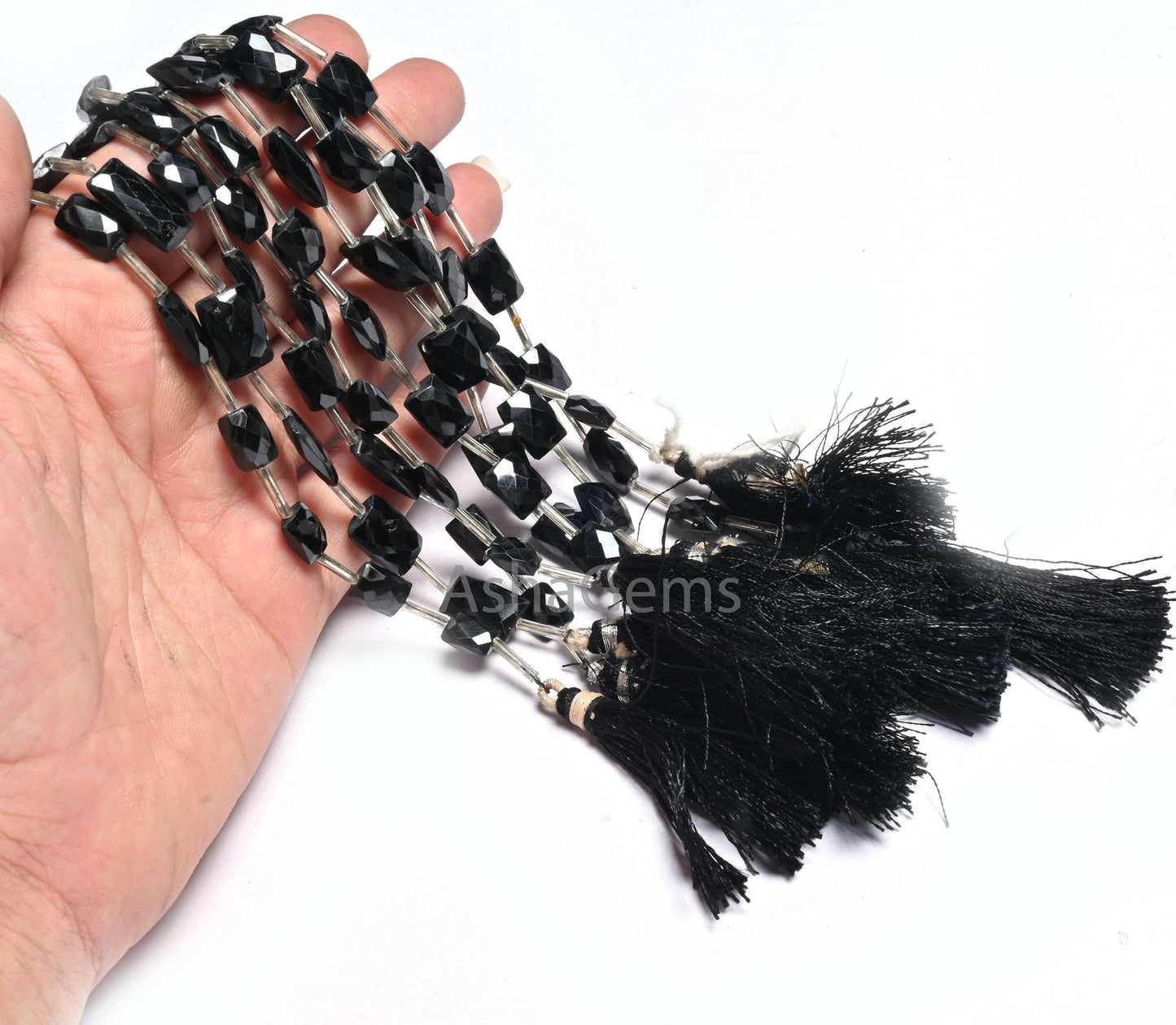 AAA Quality Black Spinel Rectangle Shape Gemstone Beads, Natural Spinel fancy Chicklet Faceted Straight Drill Black Spinal Bead Jewelry SALE (18603)